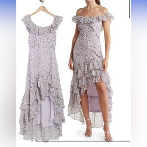 ASTR the Label Floral Ruffle High Low Dress